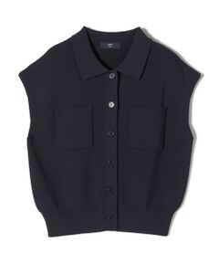 SHIPS / シップス ニット・セーター | 《予約》SHIPS Colors:〈手洗い可能〉ポロ フレンチスリーブ ニット ベスト◆
