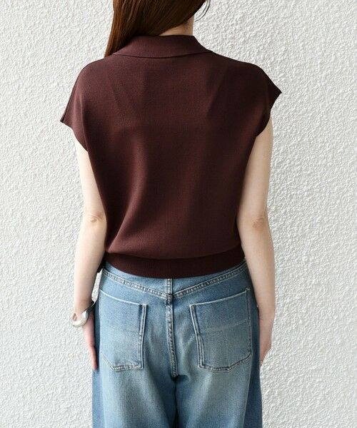 SHIPS / シップス ニット・セーター | 《予約》SHIPS Colors:〈手洗い可能〉ポロ フレンチスリーブ ニット ベスト◆ | 詳細9