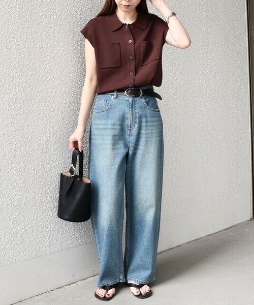 SHIPS / シップス ニット・セーター | 《予約》SHIPS Colors:〈手洗い可能〉ポロ フレンチスリーブ ニット ベスト◆ | 詳細13