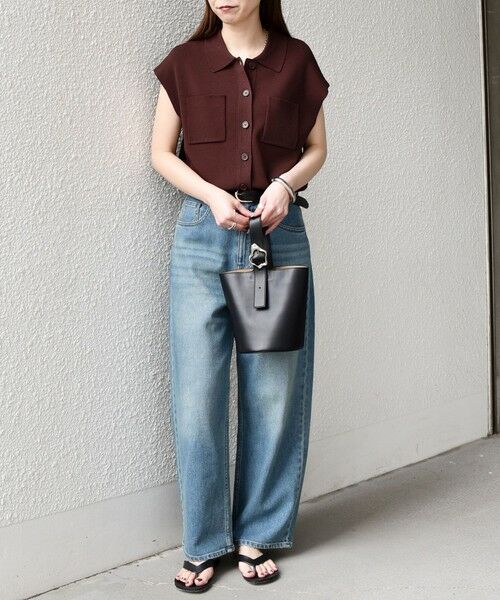 SHIPS / シップス ニット・セーター | 《予約》SHIPS Colors:〈手洗い可能〉ポロ フレンチスリーブ ニット ベスト◆ | 詳細14