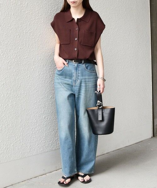 SHIPS / シップス ニット・セーター | 《一部追加予約》SHIPS Colors:〈手洗い可能〉ポロ フレンチスリーブ ニット ベスト◆ | 詳細13