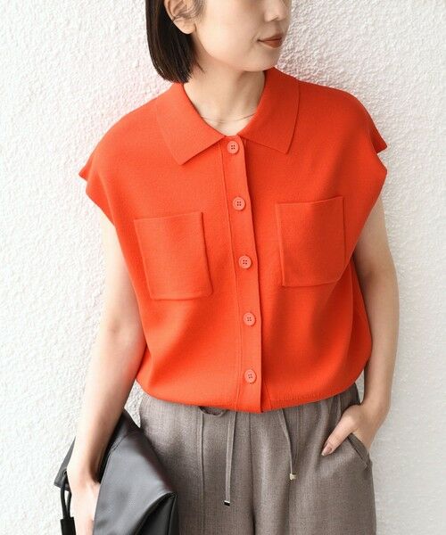 SHIPS / シップス ニット・セーター | SHIPS Colors:〈手洗い可能〉ポロ フレンチスリーブ ニット ベスト◇ | 詳細18