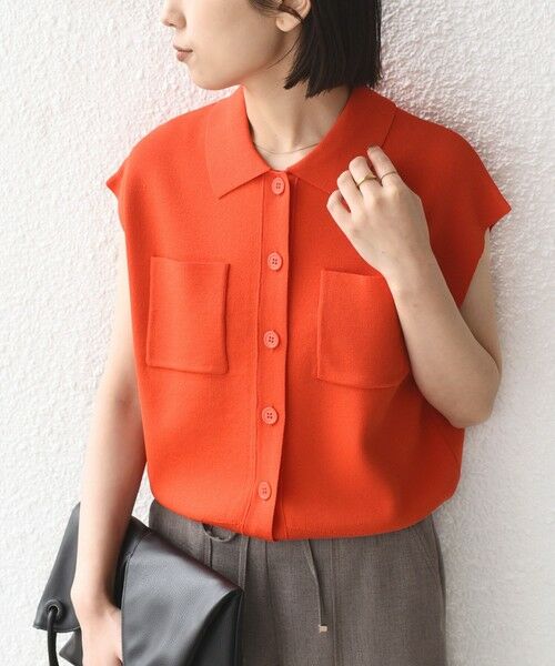 SHIPS / シップス ニット・セーター | SHIPS Colors:〈手洗い可能〉ポロ フレンチスリーブ ニット ベスト◇ | 詳細19