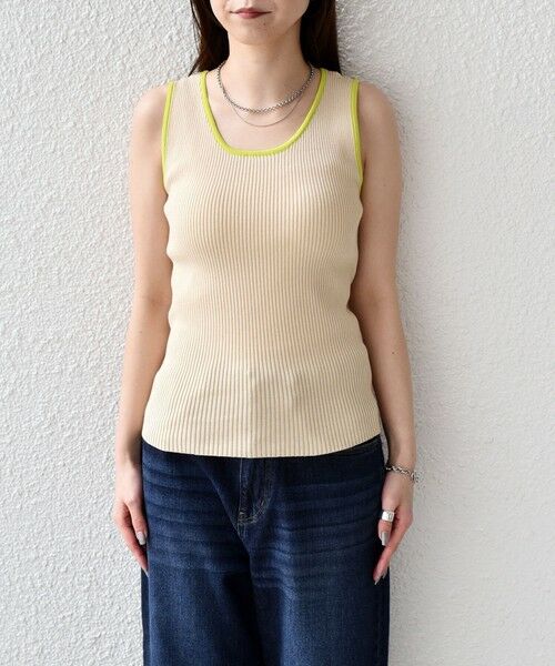 SHIPS / シップス タンクトップ | 《予約》SHIPS Colors:〈手洗い可能〉配色 ニット リブ タンクトップ◆ | 詳細7