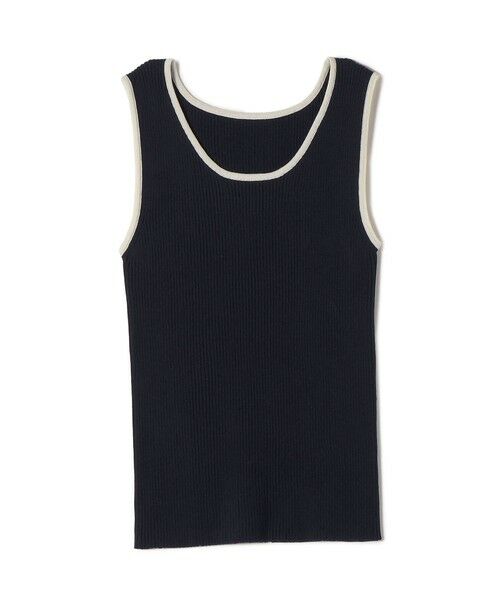 SHIPS / シップス タンクトップ | 《予約》SHIPS Colors:〈手洗い可能〉配色 ニット リブ タンクトップ◆（ネイビー）
