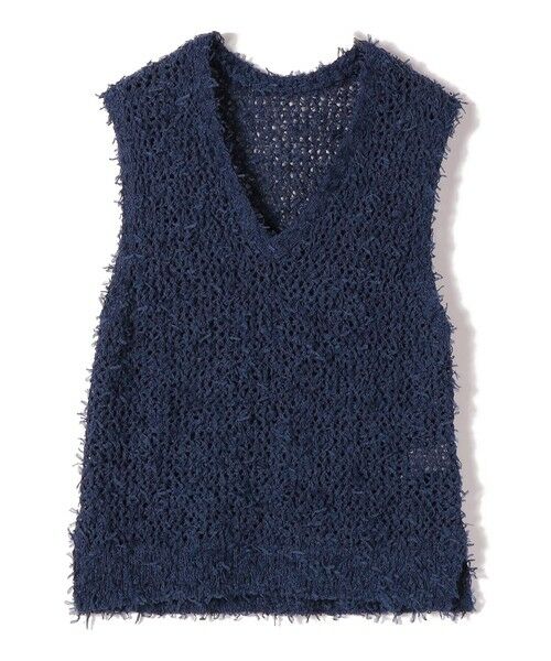SHIPS / シップス ベスト | SHIPS Colors:〈手洗い可能〉チュールヤーン ミックス Vネック ベスト（ネイビー）