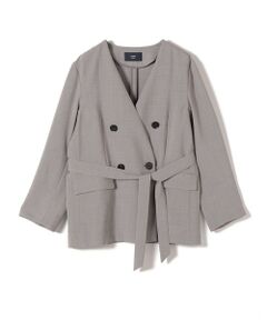 SHIPS / シップス ノーカラージャケット | 《予約》SHIPS Colors:〈手洗い可能〉リネン ライク ベルテッド ジャケット◆