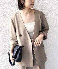 SHIPS / シップス ノーカラージャケット | 《予約》SHIPS Colors:〈手洗い可能〉リネン ライク ベルテッド ジャケット◆