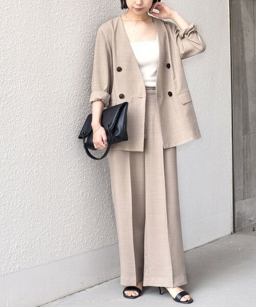 SHIPS / シップス ノーカラージャケット | 《予約》SHIPS Colors:〈手洗い可能〉リネン ライク ベルテッド ジャケット◆ | 詳細16