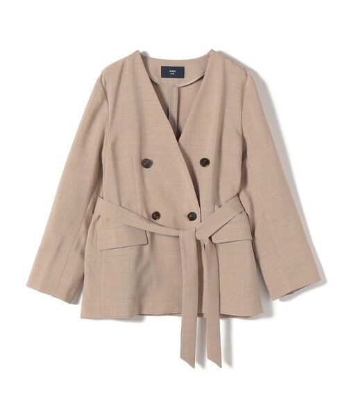 SHIPS / シップス ノーカラージャケット | 《予約》SHIPS Colors:〈手洗い可能〉リネン ライク ベルテッド ジャケット◆ | 詳細2