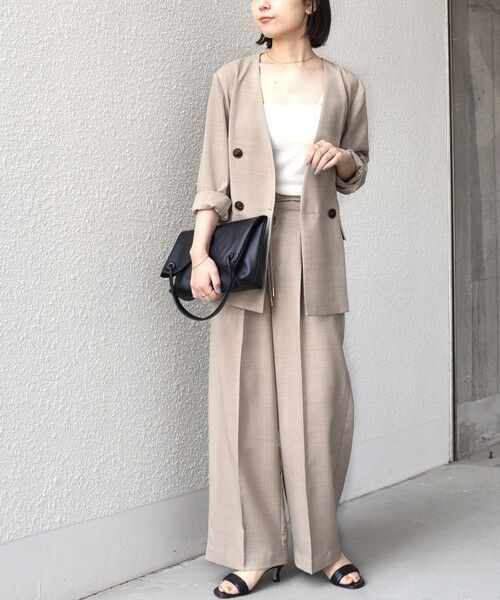 SHIPS / シップス ノーカラージャケット | 《予約》SHIPS Colors:〈手洗い可能〉リネン ライク ベルテッド ジャケット◆ | 詳細17