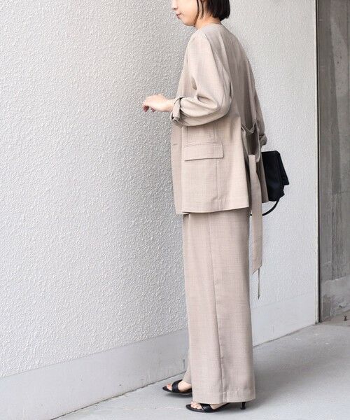 SHIPS / シップス ノーカラージャケット | 《予約》SHIPS Colors:〈手洗い可能〉リネン ライク ベルテッド ジャケット◆ | 詳細18