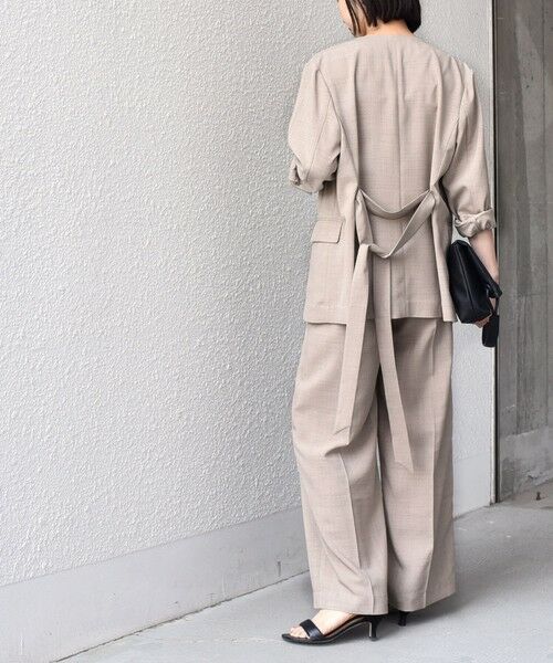 SHIPS / シップス ノーカラージャケット | 《予約》SHIPS Colors:〈手洗い可能〉リネン ライク ベルテッド ジャケット◆ | 詳細19