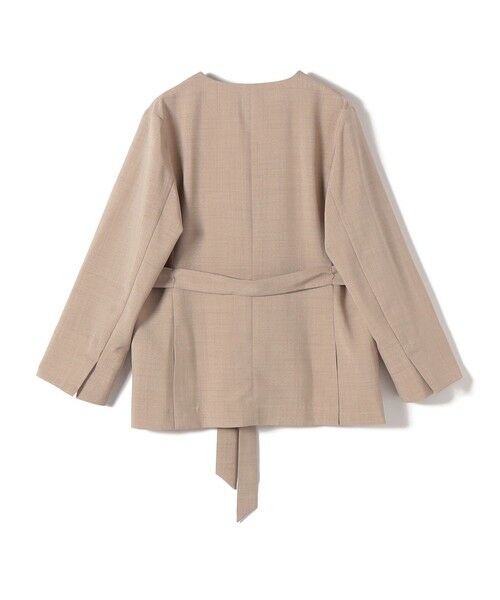 SHIPS / シップス ノーカラージャケット | 《予約》SHIPS Colors:〈手洗い可能〉リネン ライク ベルテッド ジャケット◆ | 詳細3