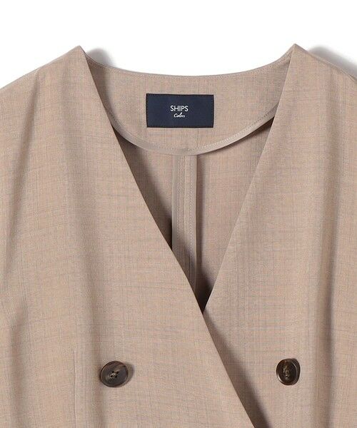 SHIPS / シップス ノーカラージャケット | 《予約》SHIPS Colors:〈手洗い可能〉リネン ライク ベルテッド ジャケット◆ | 詳細7