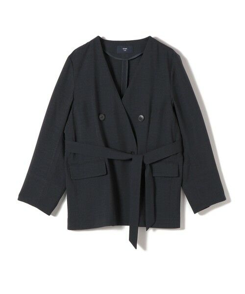 SHIPS / シップス ノーカラージャケット | 《予約》SHIPS Colors:〈手洗い可能〉リネン ライク ベルテッド ジャケット◆ | 詳細21