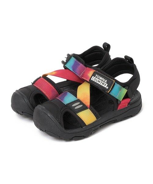SHIPS / シップス サンダル | 《追加・新色予約》SHIPS Colors:ガード テープ サンダル(KIDS)◆（ブラック）