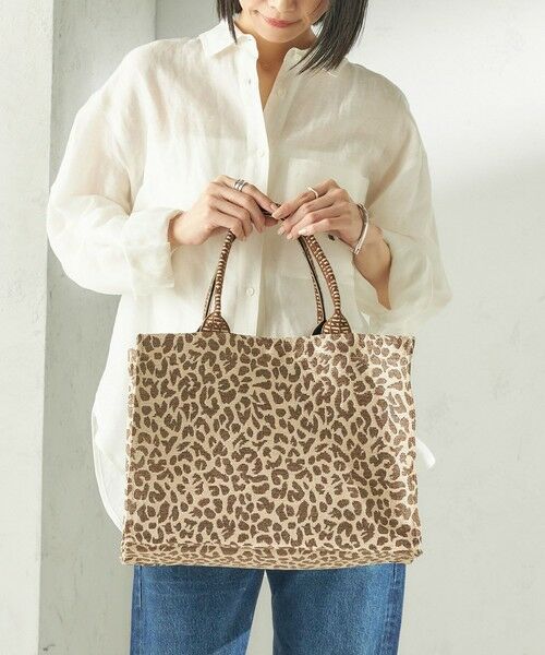 SHIPS / シップス トートバッグ | 《予約》【SHIPS別注】BINDU: レオパード ジャカード トート バッグ（ベージュ）