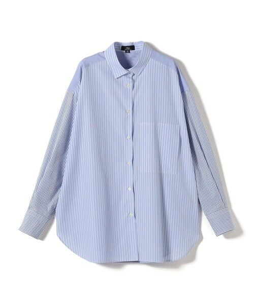 SHIPS / シップス シャツ・ブラウス | SHIPS Primary Navy Label:クレイジー ストライプ ビッグ シャツ（ブルー）