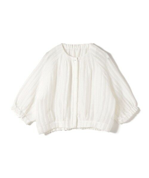 SHIPS / シップス シャツ・ブラウス | 《予約》【SHIPS別注】assiette: 〈手洗い可能〉麻 ナイロン ジャカード ブラウス（ホワイト）