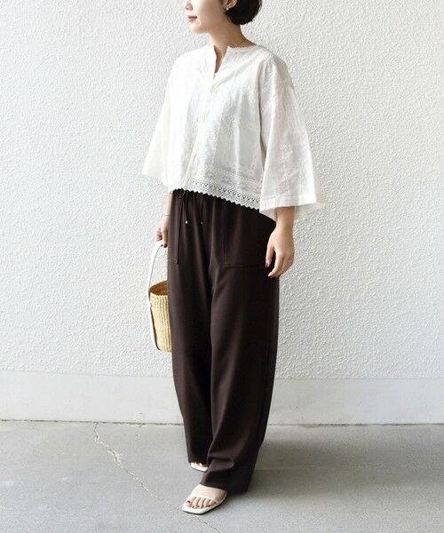 SHIPS / シップス シャツ・ブラウス | 《予約》〈手洗い可能〉パッチワーク レース ショート スリーブ 羽織 ブラウス | 詳細2