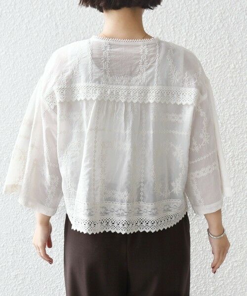 SHIPS / シップス シャツ・ブラウス | 《予約》〈手洗い可能〉パッチワーク レース ショート スリーブ 羽織 ブラウス | 詳細12