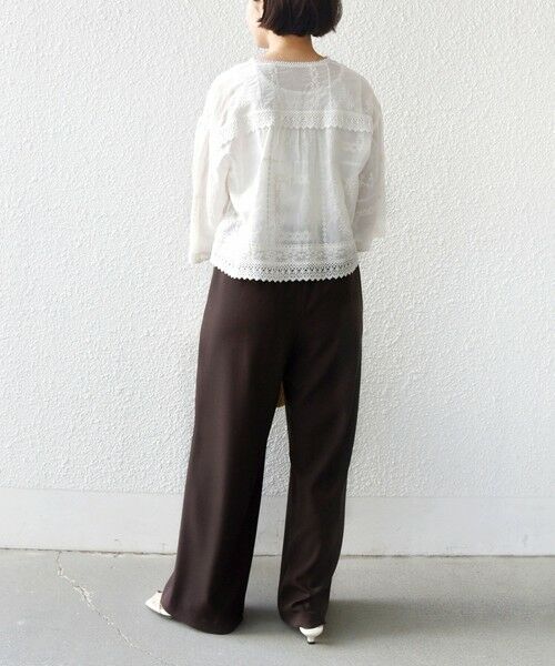 SHIPS / シップス シャツ・ブラウス | 《予約》〈手洗い可能〉パッチワーク レース ショート スリーブ 羽織 ブラウス | 詳細4