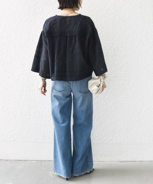 SHIPS / シップス シャツ・ブラウス | 《予約》〈手洗い可能〉パッチワーク レース ショート スリーブ 羽織 ブラウス | 詳細22