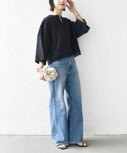 SHIPS / シップス シャツ・ブラウス | 《予約》〈手洗い可能〉パッチワーク レース ショート スリーブ 羽織 ブラウス | 詳細23