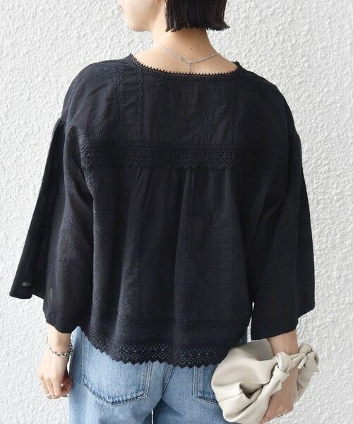 SHIPS / シップス シャツ・ブラウス | 《予約》〈手洗い可能〉パッチワーク レース ショート スリーブ 羽織 ブラウス | 詳細25