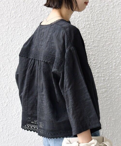 SHIPS / シップス シャツ・ブラウス | 《予約》〈手洗い可能〉パッチワーク レース ショート スリーブ 羽織 ブラウス | 詳細26