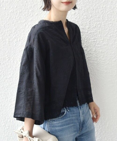 SHIPS / シップス シャツ・ブラウス | 《予約》〈手洗い可能〉パッチワーク レース ショート スリーブ 羽織 ブラウス | 詳細27