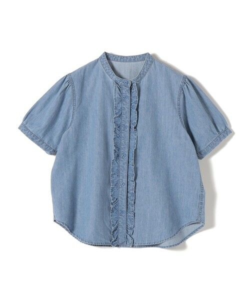 SHIPS / シップス シャツ・ブラウス | 《予約》【WEB限定】〈手洗い可能〉ライト オンス フリル デニム 半袖 シャツ | 詳細10