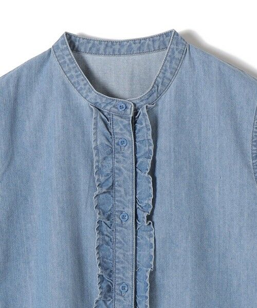 SHIPS / シップス シャツ・ブラウス | 《予約》【WEB限定】〈手洗い可能〉ライト オンス フリル デニム 半袖 シャツ | 詳細12