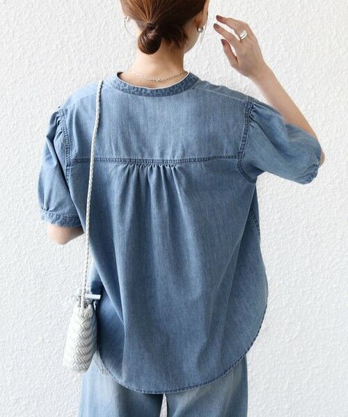 SHIPS / シップス シャツ・ブラウス | 《予約》【WEB限定】〈手洗い可能〉ライト オンス フリル デニム 半袖 シャツ | 詳細7