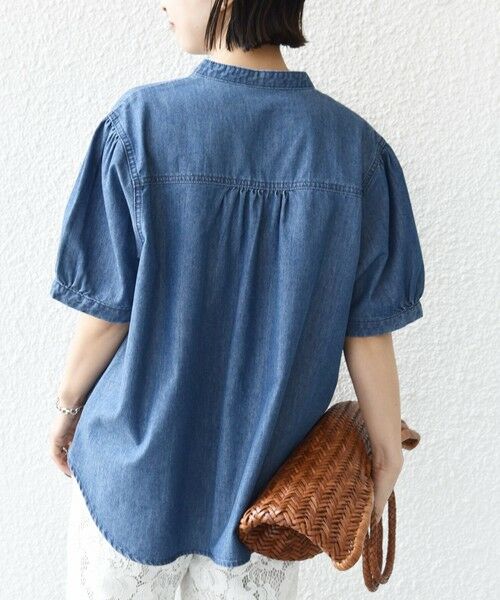 SHIPS / シップス シャツ・ブラウス | 《予約》【WEB限定】〈手洗い可能〉ライト オンス フリル デニム 半袖 シャツ | 詳細22