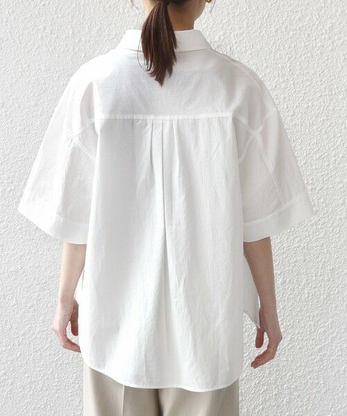 SHIPS / シップス シャツ・ブラウス | 《予約》〈手洗い可能〉無地/ストライプ スキッパー サイド スリット 半袖 シャツ | 詳細13