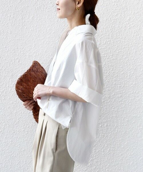 SHIPS / シップス シャツ・ブラウス | 《予約》〈手洗い可能〉無地/ストライプ スキッパー サイド スリット 半袖 シャツ | 詳細6