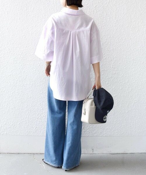 SHIPS / シップス シャツ・ブラウス | 《予約》〈手洗い可能〉無地/ストライプ スキッパー サイド スリット 半袖 シャツ | 詳細17