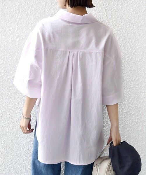 SHIPS / シップス シャツ・ブラウス | 《予約》〈手洗い可能〉無地/ストライプ スキッパー サイド スリット 半袖 シャツ | 詳細21