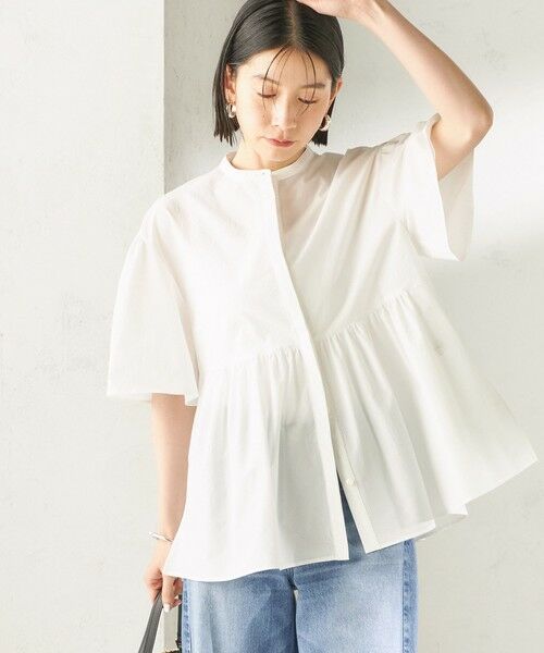 SHIPS / シップス シャツ・ブラウス | 《予約》〈接触冷感 / 撥水加工〉TEXBRID(R) タフタ ショート スリーブ 羽織 シャツ（オフホワイト）