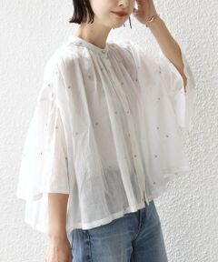 SHIPS / シップス シャツ・ブラウス | 《予約》〈手洗い可能〉コットン オーガンジー リーフ 刺繍 羽織 ブラウス