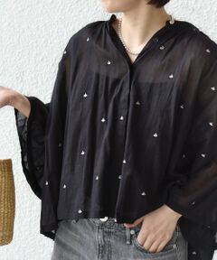 SHIPS / シップス シャツ・ブラウス | 《予約》〈手洗い可能〉コットン オーガンジー リーフ 刺繍 羽織 ブラウス