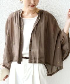 SHIPS / シップス シャツ・ブラウス | 《予約》〈手洗い可能〉コットン オーガンジー リーフ 刺繍 羽織 ブラウス