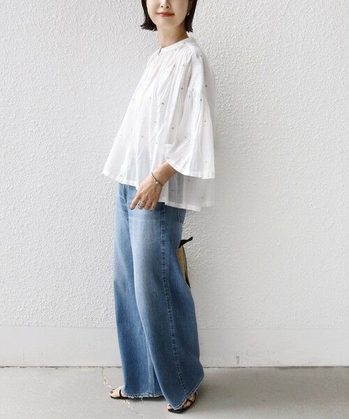 SHIPS / シップス シャツ・ブラウス | 《予約》〈手洗い可能〉コットン オーガンジー リーフ 刺繍 羽織 ブラウス | 詳細2