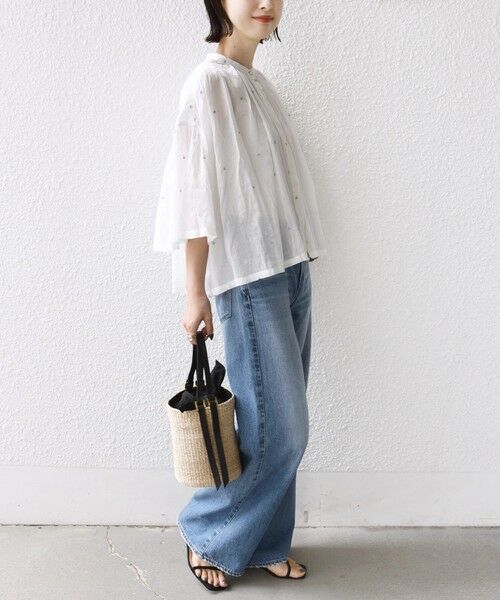 SHIPS / シップス シャツ・ブラウス | 《予約》〈手洗い可能〉コットン オーガンジー リーフ 刺繍 羽織 ブラウス | 詳細4