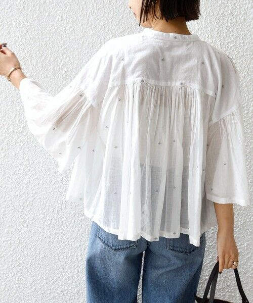 SHIPS / シップス シャツ・ブラウス | 《予約》〈手洗い可能〉コットン オーガンジー リーフ 刺繍 羽織 ブラウス | 詳細7