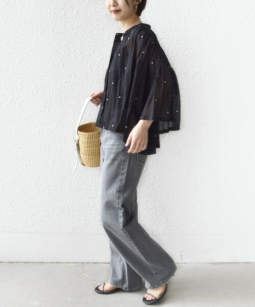 SHIPS / シップス シャツ・ブラウス | 《予約》〈手洗い可能〉コットン オーガンジー リーフ 刺繍 羽織 ブラウス | 詳細17