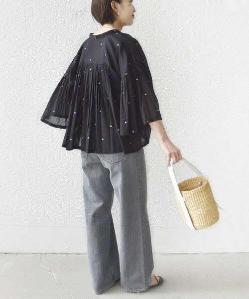 SHIPS / シップス シャツ・ブラウス | 《予約》〈手洗い可能〉コットン オーガンジー リーフ 刺繍 羽織 ブラウス | 詳細18