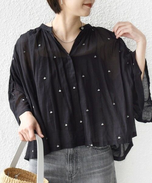 SHIPS / シップス シャツ・ブラウス | 《予約》〈手洗い可能〉コットン オーガンジー リーフ 刺繍 羽織 ブラウス | 詳細19